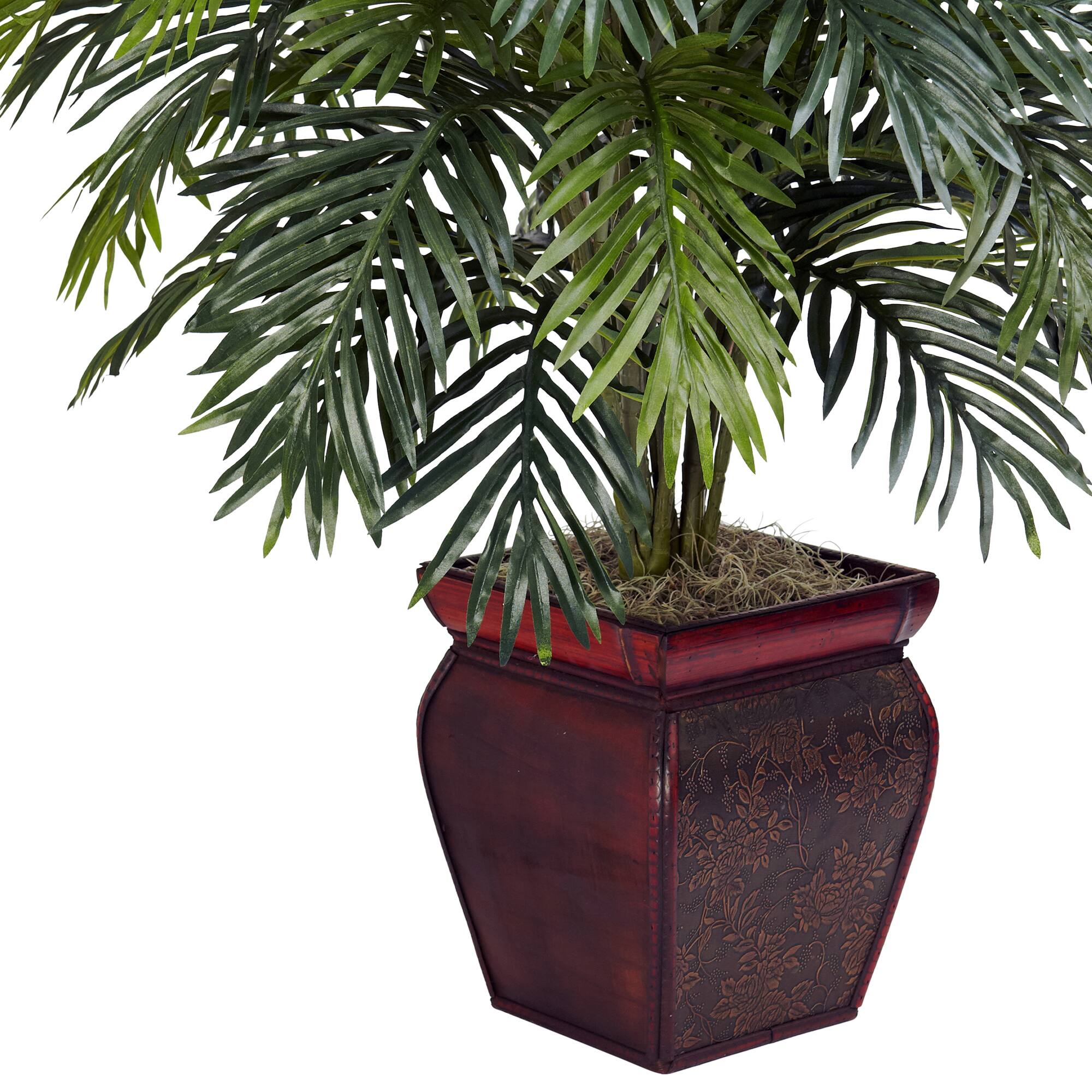 3.16ft. Areca Plant with Decorative Red Planter